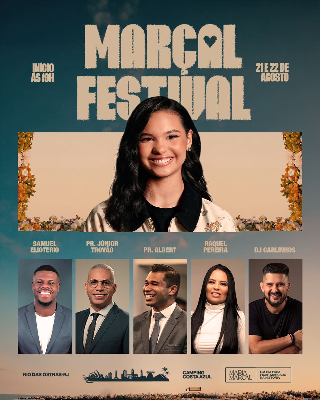 Maria Marçal convida o público para duas noites de louvor, adoração e gratidão durante o Marçal Festival, que acontece nos dias 21 e 22 de agosto, no Camping Costa Azul, em Rio das Ostras (RJ). Divulgação/Redes Sociais de Maria Marçal.