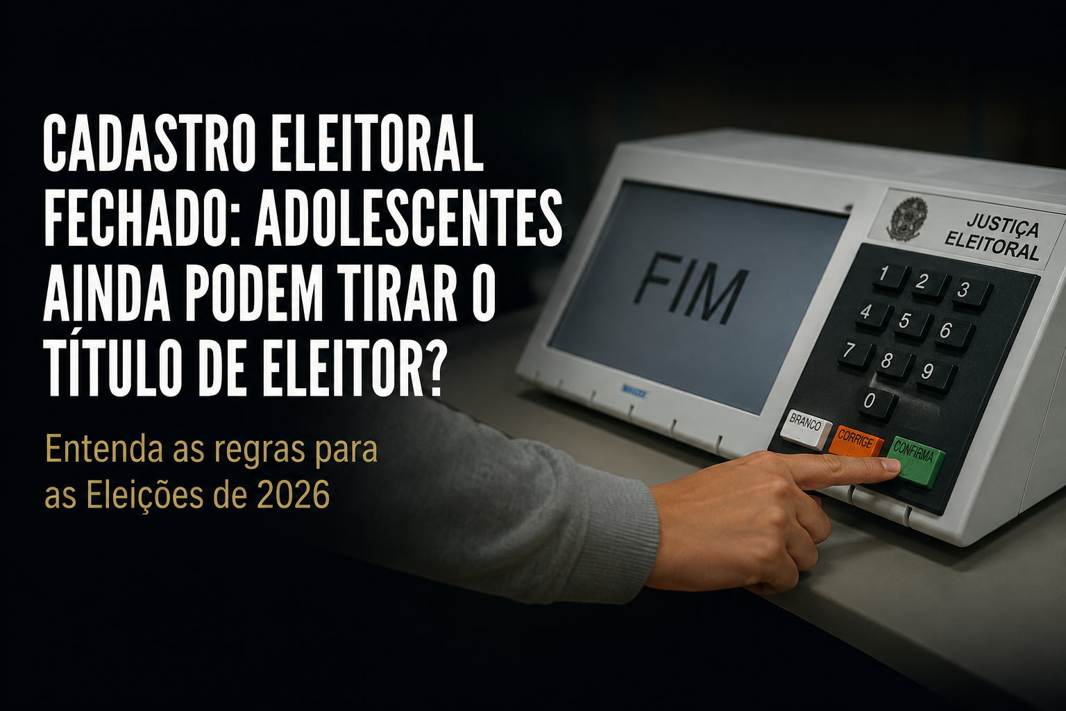 CADASTRO ELEITORAL FECHADO: ADOLESCENTES AINDA PODEM TIRAR O TÍTULO DE ELEITOR? ENTENDA AS REGRAS PARA AS ELEIÇÕES DE 2026
